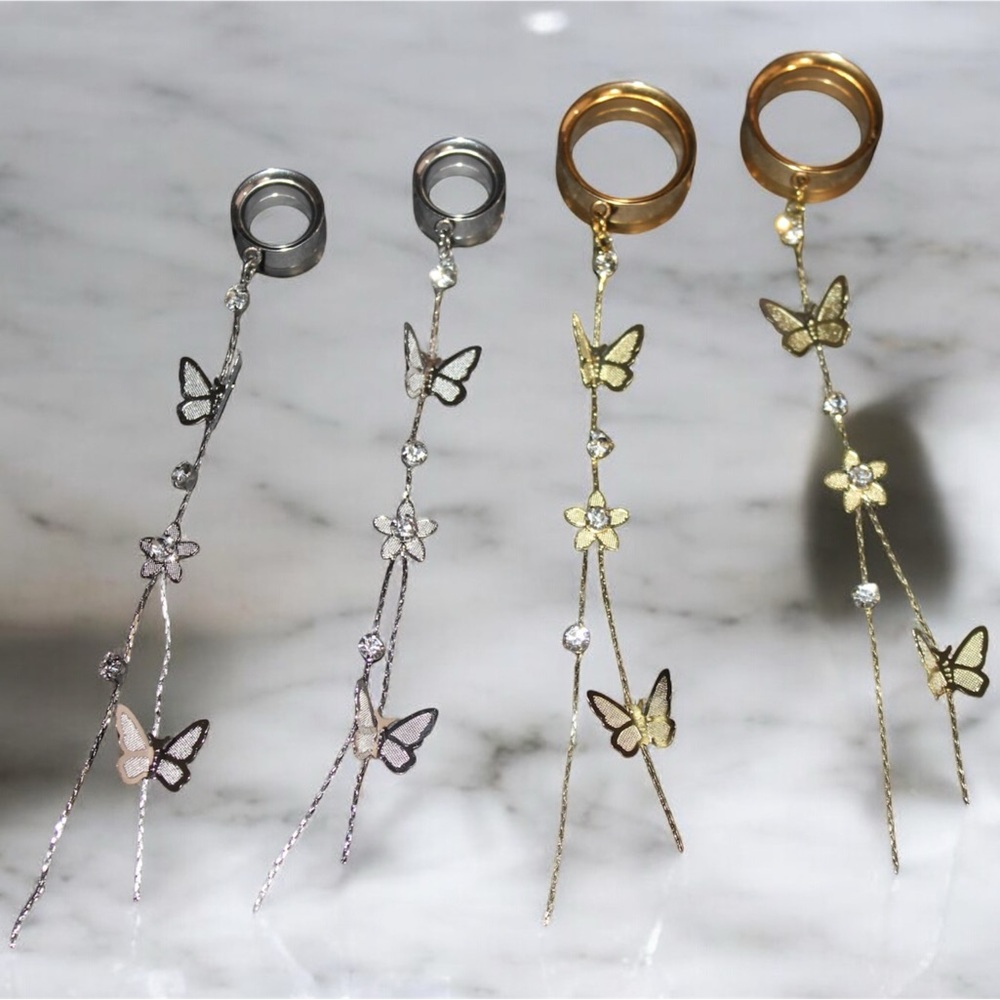MADE TO ORDER Butterfly Tunnel Earrings